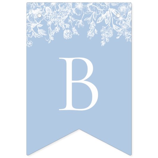 水エレガント色Something Blueブライダルシャワー バンティングフラッグ (第2の旗)