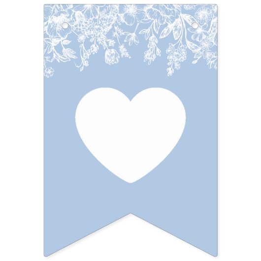 水エレガント色Something Blueブライダルシャワー バンティングフラッグ (第1の旗)