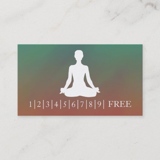 水エレガント色YOGAインストラクターロゴ ロイヤリティカード (正面)