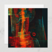 水オレンジレッドブルーモダン抽象芸術アートパターン (正面/裏面)