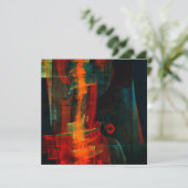 水オレンジレッドブルーモダン抽象芸術アートパターン (スタンド正面)