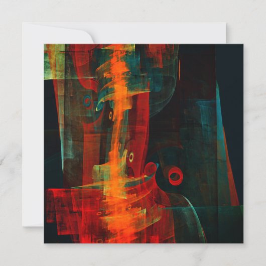 水オレンジレッドブルーモダン抽象芸術アートパターン (正面)