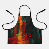 水オレンジレッドブルーモダン抽象芸術アートパターン エプロン (正面)