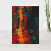 水オレンジレッドブルーモダン抽象芸術アートパターン カード (正面)