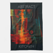 水オレンジレッドブルーモダン抽象芸術アートパターン キッチンタオル (縦)