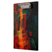 水オレンジレッドブルーモダン抽象芸術アートパターン クリップボード (左)