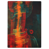 水オレンジレッドブルーモダン抽象芸術アートパターン クリップボード (裏面)