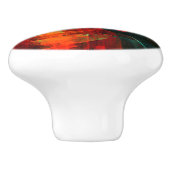 水オレンジレッドブルーモダン抽象芸術アートパターン セラミックノブ (側面)