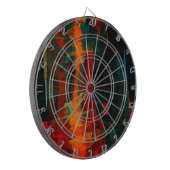 水オレンジレッドブルーモダン抽象芸術アートパターン ダーツボード (正面左)