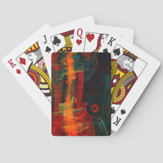 水オレンジレッドブルーモダン抽象芸術アートパターン トランプ (裏面)