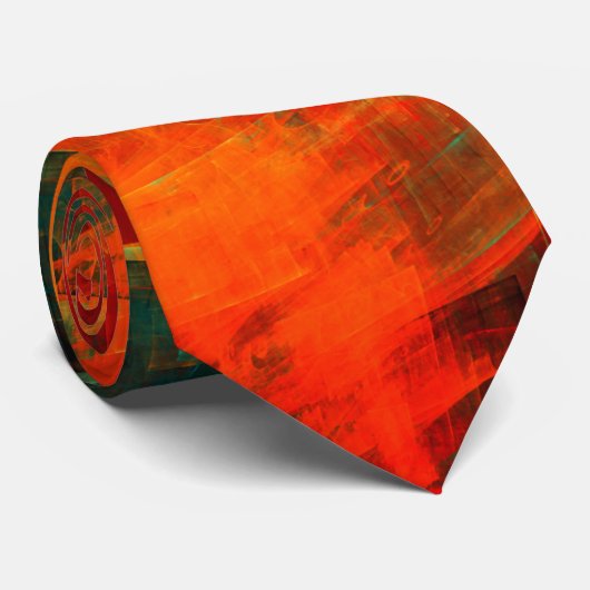 水オレンジレッドブルーモダン抽象芸術アートパターン ネクタイ (ロール)
