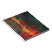 水オレンジレッドブルーモダン抽象芸術アートパターン ノートパッド (アングル)