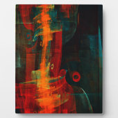 水オレンジレッドブルーモダン抽象芸術アートパターン フォトプラーク (正面)