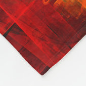 水オレンジレッドブルーモダン抽象芸術アートパターン フリースブランケット (角)