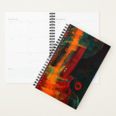 水オレンジレッドブルーモダン抽象芸術アートパターン プランナー手帳 (ディスプレー)