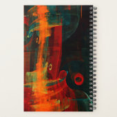 水オレンジレッドブルーモダン抽象芸術アートパターン プランナー手帳 (裏面)