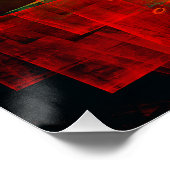 水オレンジレッドブルーモダン抽象芸術アートパターン ポスター (コーナー)