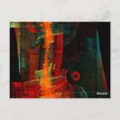 水オレンジレッドブルーモダン抽象芸術アートパターン ポストカード (裏面)