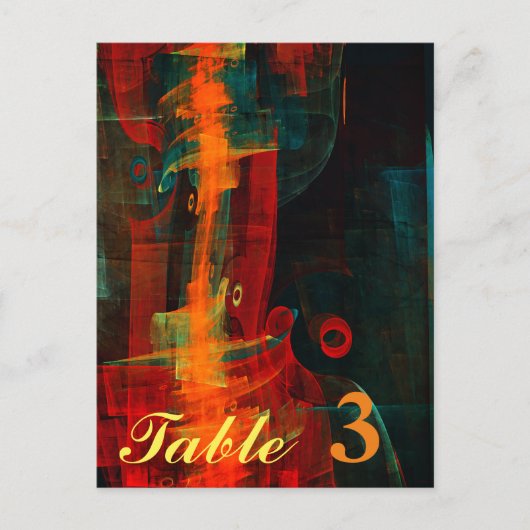 水オレンジレッドブルーモダン抽象芸術アートパターン ポストカード (正面)