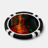 水オレンジレッドブルーモダン抽象芸術アートパターン ポーカーチップ (シングル)