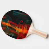 水オレンジレッドブルーモダン抽象芸術アートパターン 卓球ラケット (横)