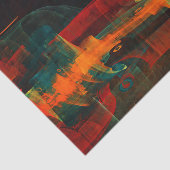 水オレンジレッドブルーモダン抽象芸術アートパターン 薄葉紙 (詳細)