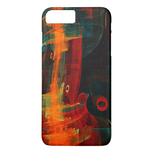 水オレンジレッドブルーモダン抽象芸術アートパターン Case-Mate iPhoneケース (裏面)