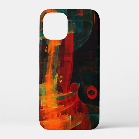 水オレンジレッドブルーモダン抽象芸術アートパターン Case-Mate iPhoneケース (裏面)