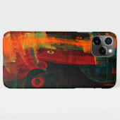 水オレンジレッドブルーモダン抽象芸術アートパターン iPhoneケース (裏面横)