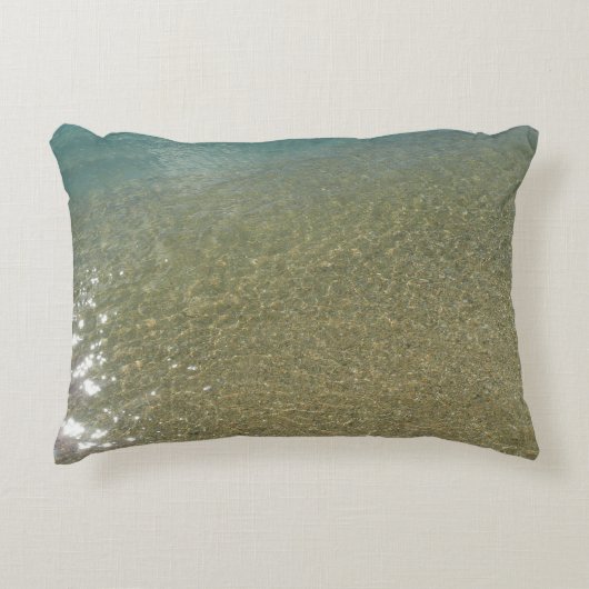 水オンビーチI抽象芸術自然撮影 アクセントクッション (正面)