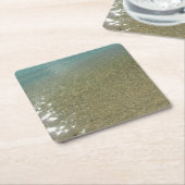 水オンビーチI抽象芸術自然撮影 スクエアペーパーコースター (アングル)