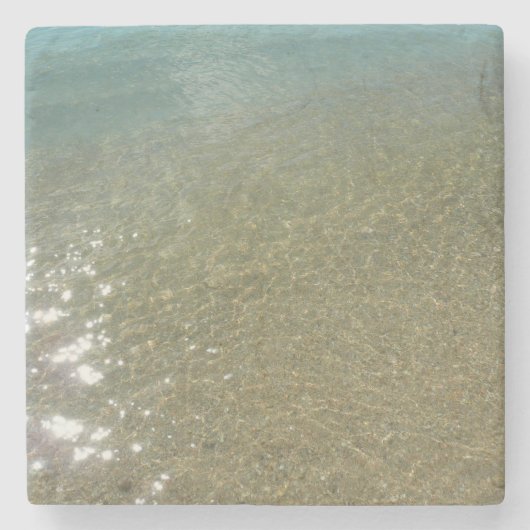 水オンビーチI抽象芸術自然撮影 ストーンコースター (正面)