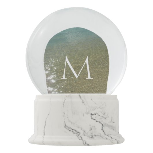 水オンビーチI抽象芸術自然撮影 スノーグローブ (正面)