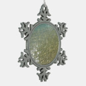 水オンビーチI抽象芸術自然撮影 スノーフレークピューターオーナメント (左)