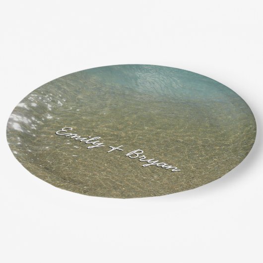 水オンビーチI抽象芸術自然撮影 ペーパープレート (アングル)