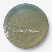 水オンビーチI抽象芸術自然撮影 ペーパープレート (正面)