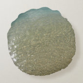 水オンビーチI抽象芸術自然撮影 ラウンドクッション (裏面)