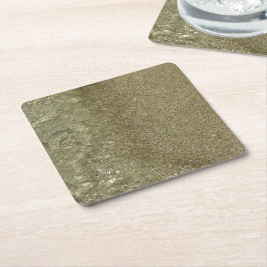 水オンビーチII抽象芸術自然撮影 スクエアペーパーコースター (アングル)