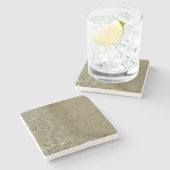 水オンビーチII抽象芸術自然撮影 ストーンコースター (横)