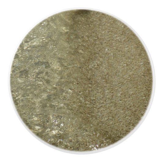 水オンビーチII抽象芸術自然撮影 セラミックノブ (正面)