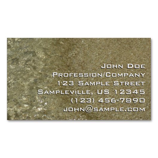 水オンビーチII抽象芸術自然撮影 マグネット名刺 (正面)