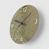 水オンビーチII抽象芸術自然撮影 ラウンド壁時計 (傾斜)