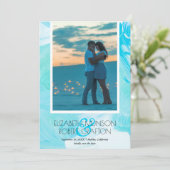 水カジュアル色フォトウェディング日付を保存 セーブザデート (スタンド正面)