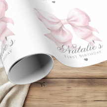 水カスタマイズ色ほこりっぽいピンクボウ1st誕生日