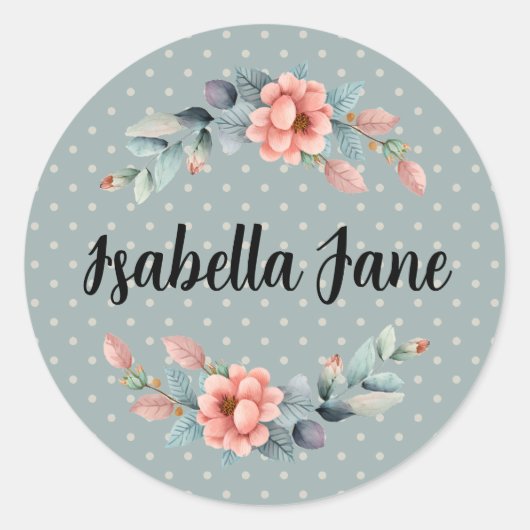 水カスタム色の鹿のプリンセスの ラウンドシール (正面)