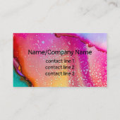 水カスタム色デザインターコイズピンクオレンジ 名刺 (裏面)