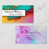 水カスタム色デザイン名刺テンプレート 名刺 (正面/裏面)