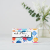 水カスタム色デザイン名刺テンプレート 名刺 (スタンド正面)