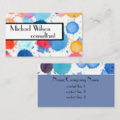 水カスタム色デザイン名刺テンプレート 名刺 (正面/裏面)