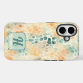 水カスタム色モノグラムの青緑色 Case-Mate iPhoneケース (裏面 (横))